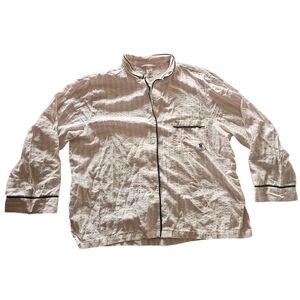 Victoria’s Secret Pink Striped Pajama Top Sleep Shirt Button Front L